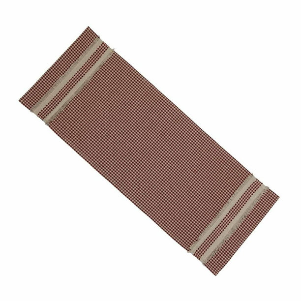 14 by 36 Home Collection by Raghu Red and Oat Newbury Gingham with Trim Barn Table Runner 14 by 36 Home Collection by Raghu Red and Oat Newbury Gingham with Trim Barn Table Runner